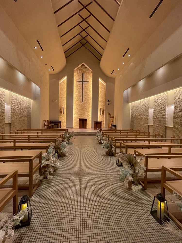 高さ20mのチャペルは拍手が響いてよかった