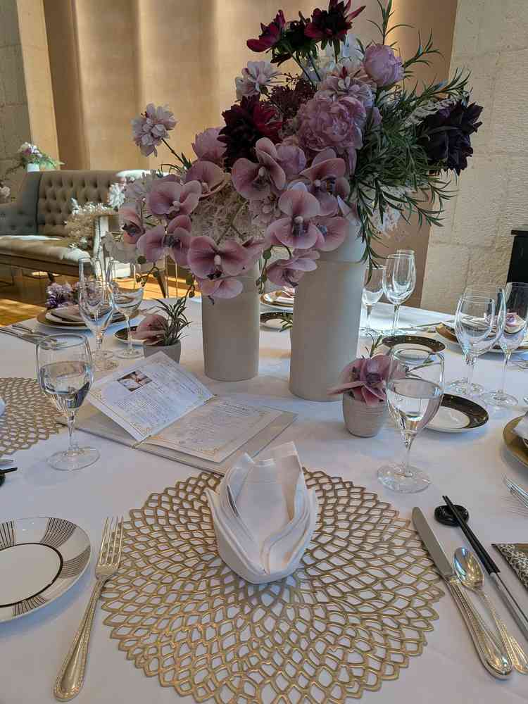 フェアの試食会の机。