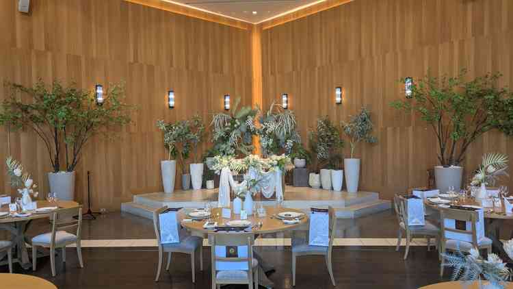 ハリウッドスイートという披露宴会場。比較的少人数の披露宴で利用するかた多いらしい。