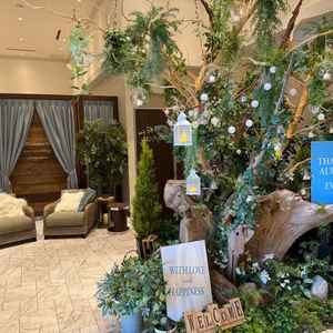 披露宴会場の前のスペース。とても素敵な空間でした。