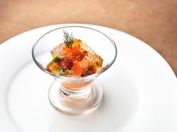 海の幸のジュレ仕立て ソースオロール