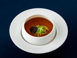 松茸とトリュフのコンソメロワイヤルorあさりのクラムチャウダー