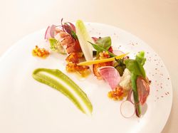 オマール海老と季節野菜
奈良漬けのラヴィゴットソース