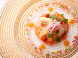 海の幸のオードブル柑橘果汁ドレッシング