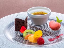 抹茶のブリュレとガトーのパナシェ