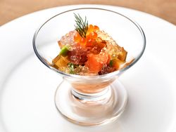 海の幸のジュレ仕立て ソースオロール