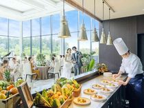 全会場にオープンキッチンを完備