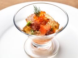 海の幸のジュレ仕立て ソースオロール