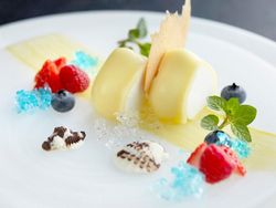 御菓子／広島県産レモンのマーマレードと ヨーグルトのマリアージュ 滑らかで甘酸っぱいムース仕上げ　海への憧憬