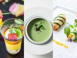 オニオンのフラン トマトフォンデュを添えて/越後もち豚のリエット