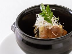 ウナギとナスのミルフィーユ ポルト酒ソース/鰻の田楽焼き 山葵風味の銀餡