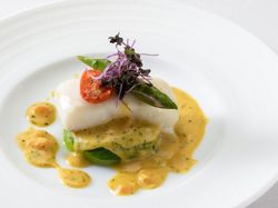 真鯛のポワレマリニエールソース/真鯛の塩焼きみぞれ餡木の芽の香り
