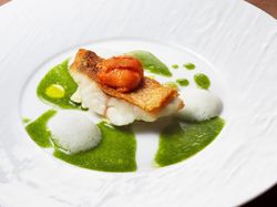 甘鯛のポワレ 焼きウニ添え 紺碧の空 白い雲 ~コート ダジュール~