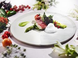 彩々シーフードとポン酢のエスプーマ