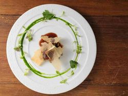 フォアグラポワレ 筍 椎茸 トリュフのマリアージュ