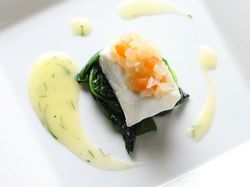 ヒラメのオーブン焼き デュグレレ風