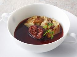 フォアグラのフラン 赤ワインソース