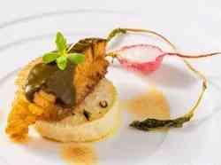 鮑のソテーセミドライ大根 肝ソース