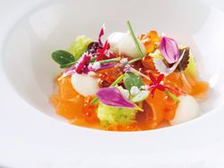 サーモンと山葵大根 出汁のジュレ