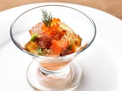 海の幸のジュレ仕立て ソースオロール