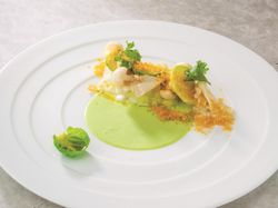 柚子唐墨にキャベツとアンチョビのクリーム