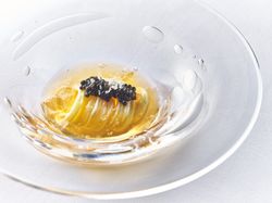 そうめんパスタ 出汁ジュレ キャビア