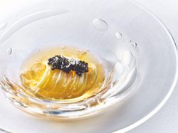 そうめんパスタ 出汁ジュレ キャビア