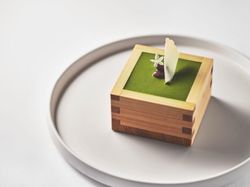 京都宇治抹茶と丹波大納言の桝パフェ仕立て