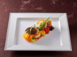 ポワレした帆立貝の冷製 プランタニエール