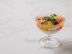 パンナコッタと白ワインジュレ
フルーツのマセドワーヌ