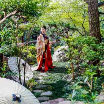 日本庭園での前撮りも人気