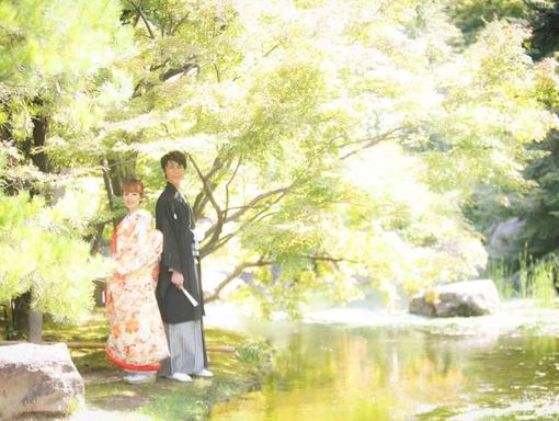 名古屋市が所有する開放的な日本庭園にて、1日1組限定の結婚式