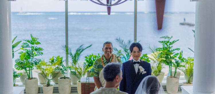 カハワイ・チャペル “カヴェへヴェへ”に見守られながらの結婚式の画像1