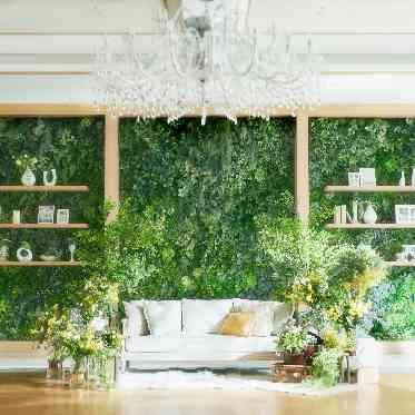 ラグナヴェール仙台 グリーンウォールを会場内に設置。フォトスポットとしても活用できる