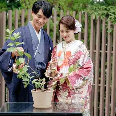 和装人前式植樹セレモニーシーン