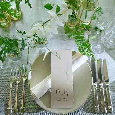 アニヴェルセル 長野 ホワイト×グリーンのナチュラルなテーブルコーディネート