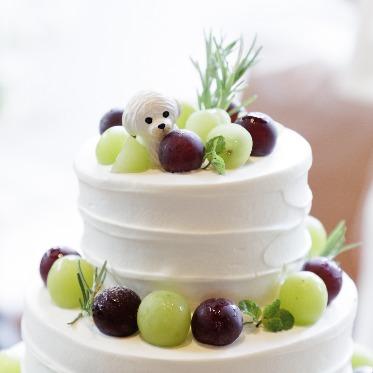 プリムローズガーデン 森と水の教会 ケーキも愛犬モチーフ