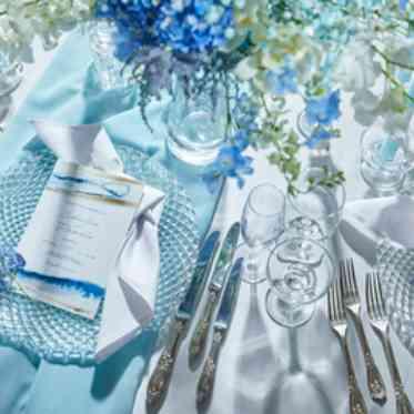 ヴェルジェくらしき/FIVESTAR WEDDING ブルー×ホワイト爽やかな印象には