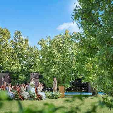 ブランレヴュー宇都宮 アクアテラス 開放感あふれるガーデンセレモニー