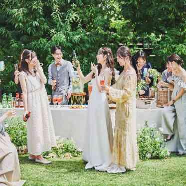 ブランレヴュー宇都宮 アクアテラス カジュアルにお庭でウェルカムパーティーを