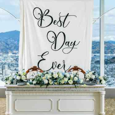 グランディエール ブケトーカイ 白と青と緑の爽やかなコーディネート