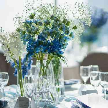 ホテルフランクス ブルーを基調とした、大人ラグジュアリーなコーディネートも◎