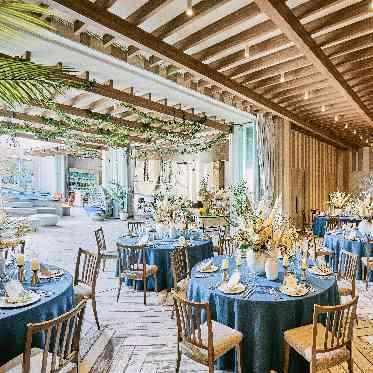 アール・ベル・アンジェ堺 1Fの披露宴会場 自然 緑風 「Ventvert」