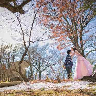 ガーデンテラス東山 雪化粧をほどこした植物園での前撮りはなかなかない1枚