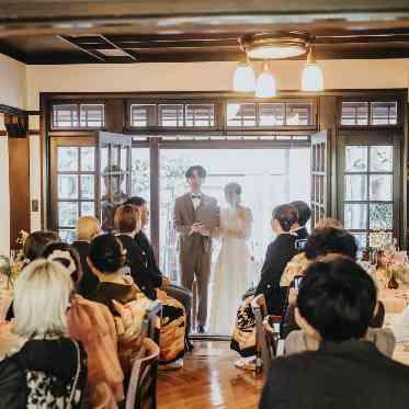 テラスで行う会場内人前式