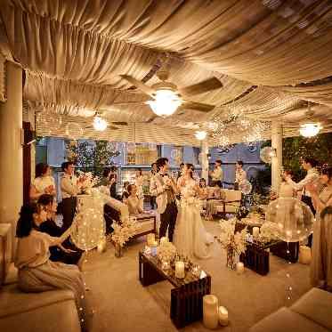 ララシャンス 博多の森 ガーデンでデザートビュッフェなどの演出も可能