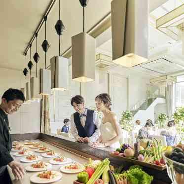 ララシャンス 博多の森 会場内にはオープンキッチンを完備