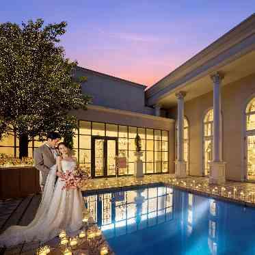 京都 アートグレイス ウェディングヒルズ 夕暮れの時間も幻想的に