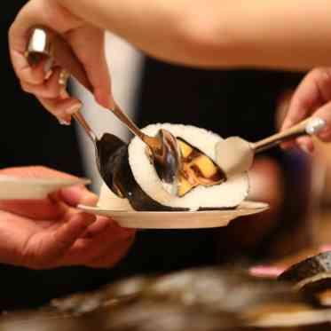 ヴィラ・アンジェリカ ご実家で作られたお米を使った手巻き寿司で手巻き寿司ブッフェを開催。