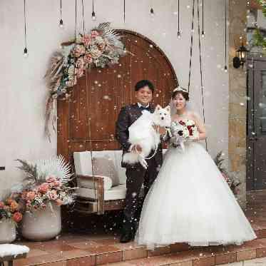 二条城チャペル セント・アベニール 美しい雪が降り積もり おふたりを祝福してくれました